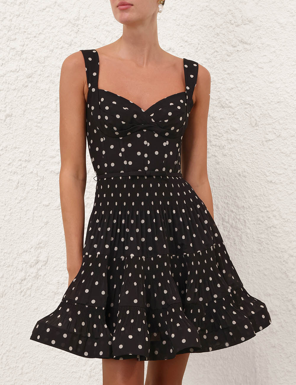 Pleated Draped Mini Dress