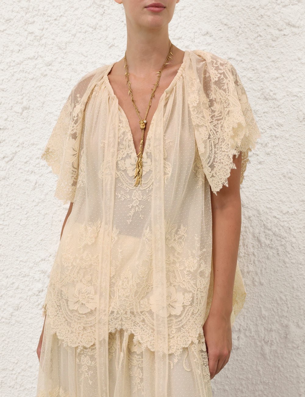 Luna Lace Flutter Blouse