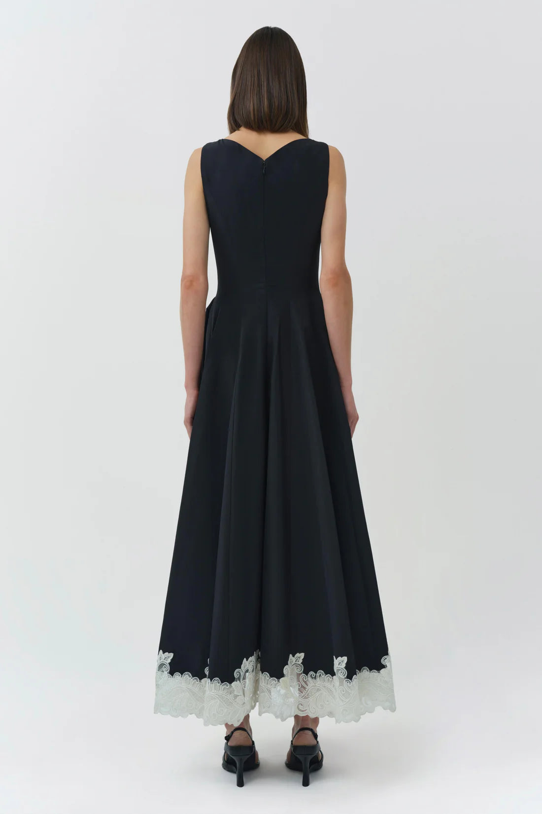Mira Sleeveless Structured Midi Dress