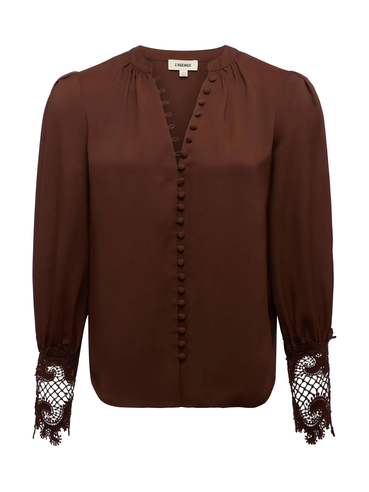 Ava Lace Cuff Blouse - S