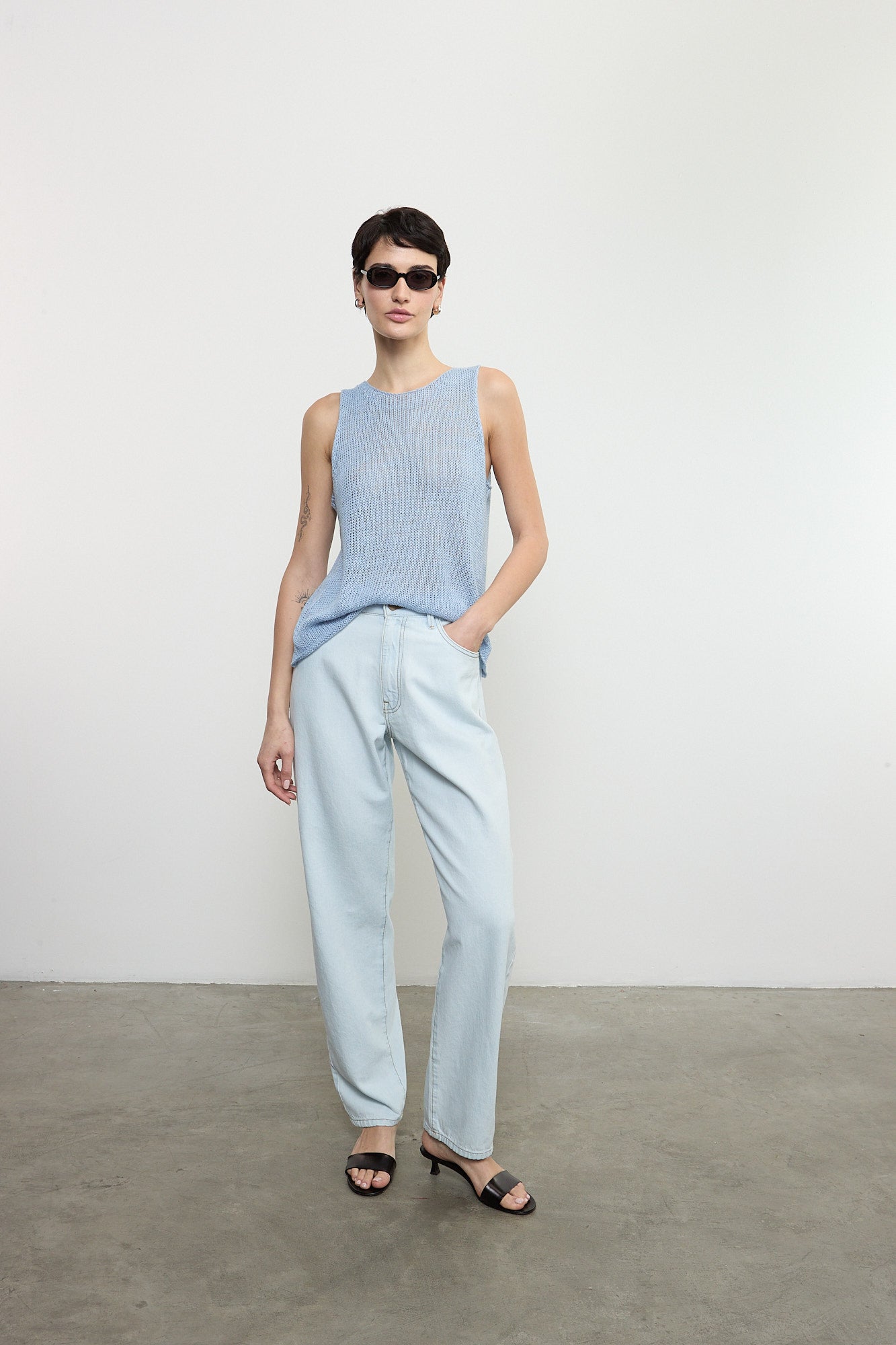 Linen Open Knit Tank