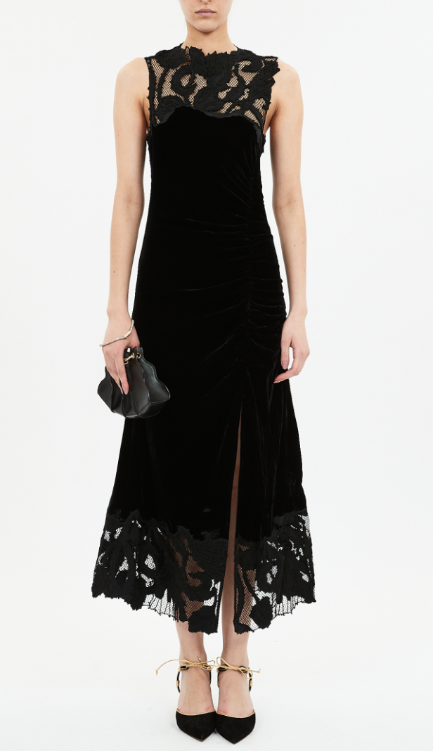 Rosaria Embroidered Ruched Dress