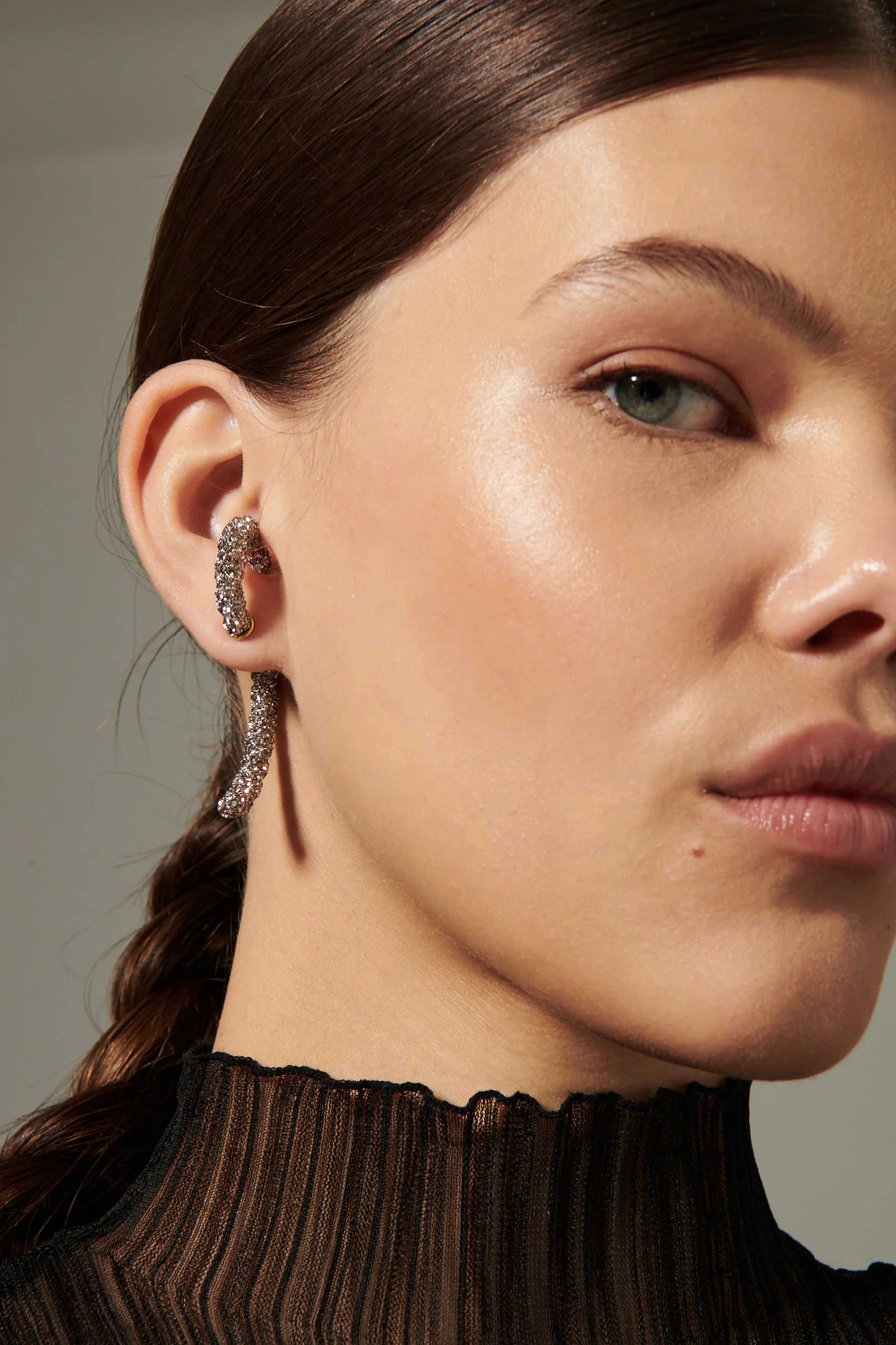 Luna Braided Pave Earrings