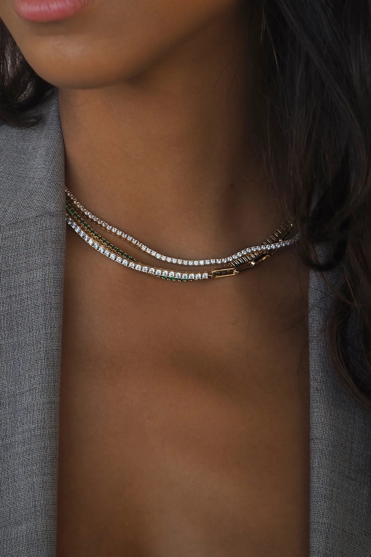 Mini Amina Tennis Necklace 15.5