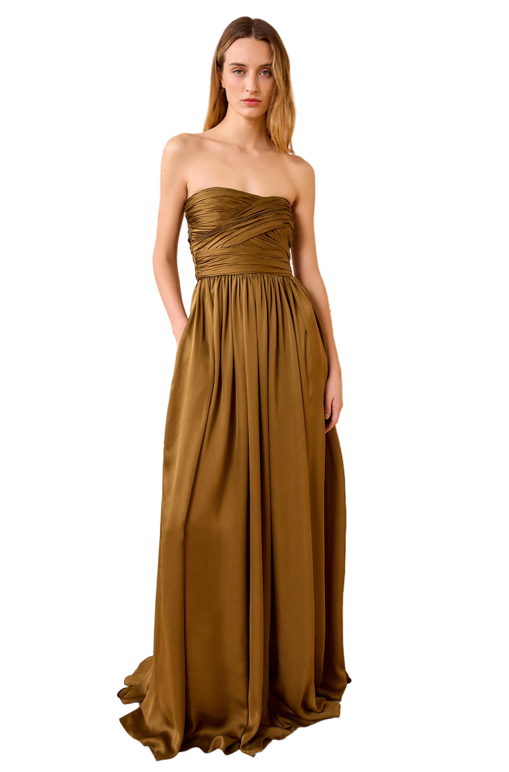 Anastasia Silk Wrapped Strapless Gown