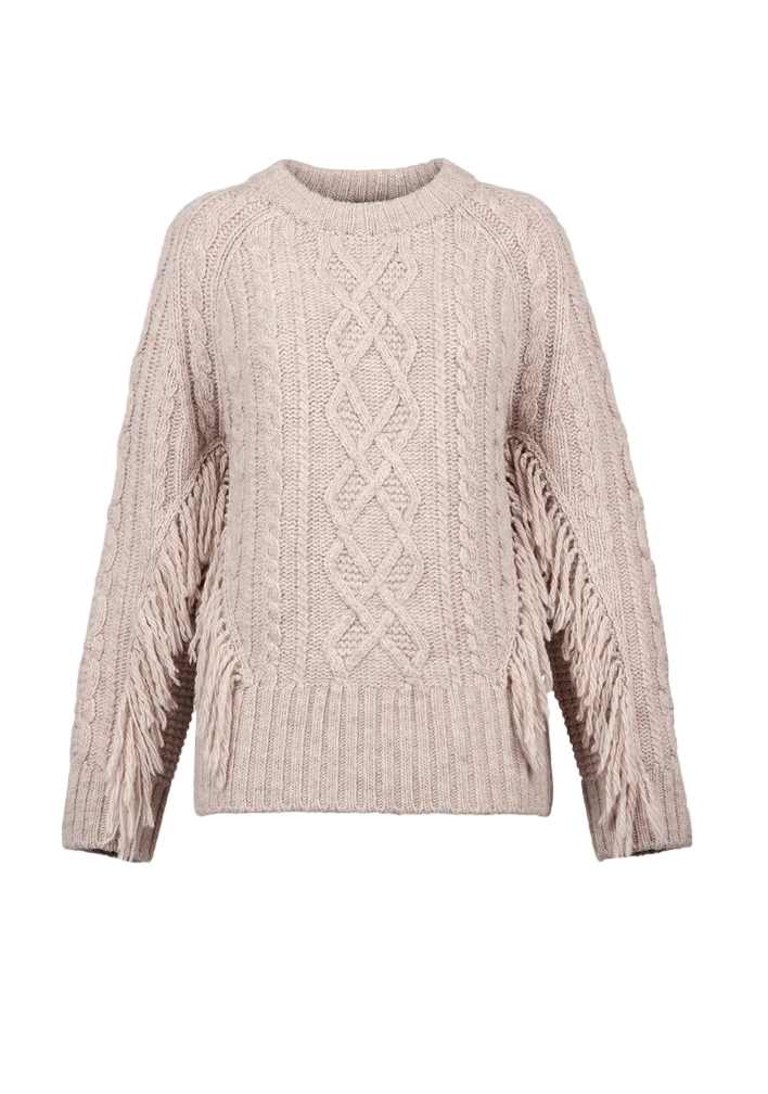 Crewneck Fringe Sweater
