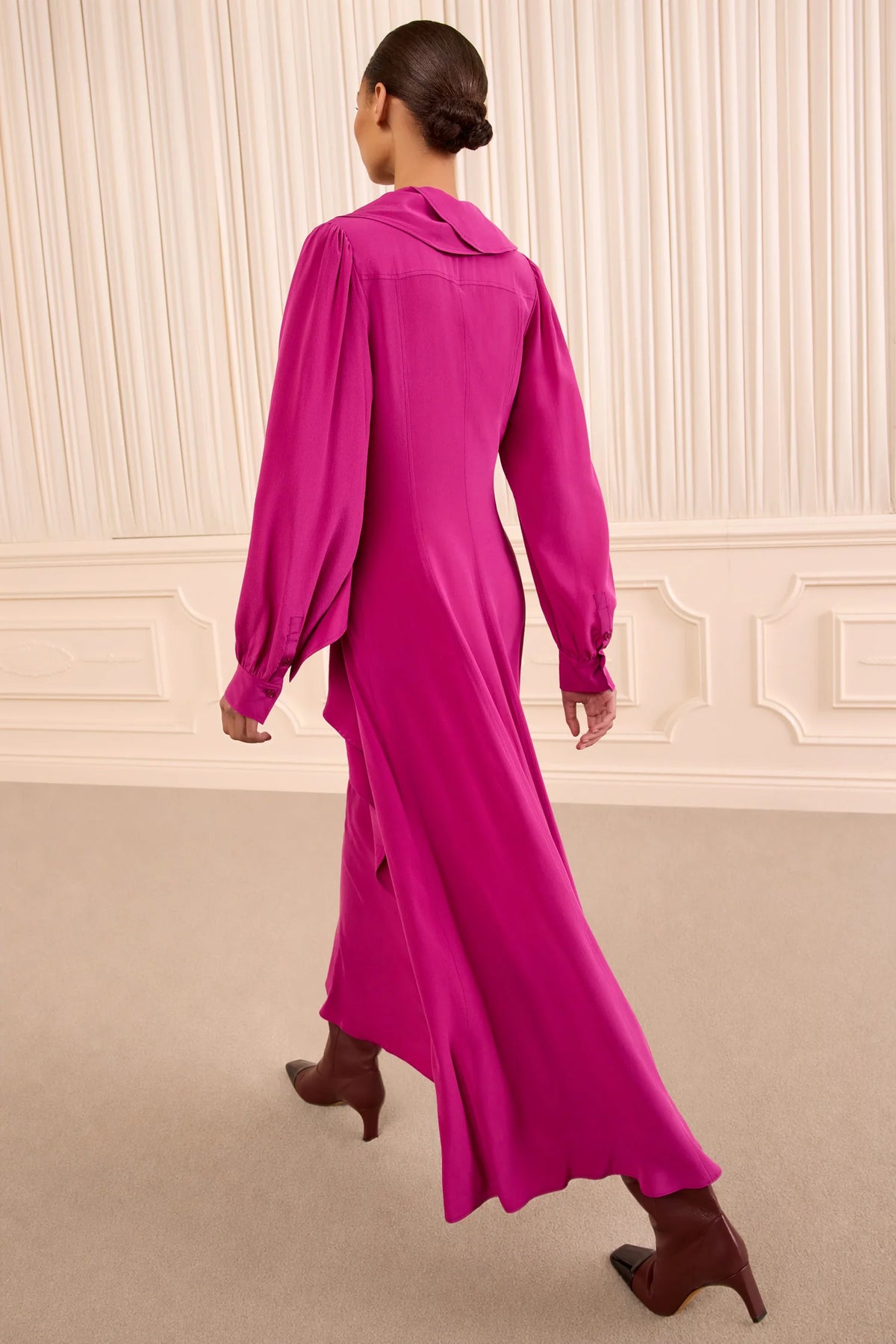 Sabrina Long Sleeve Silk Dress