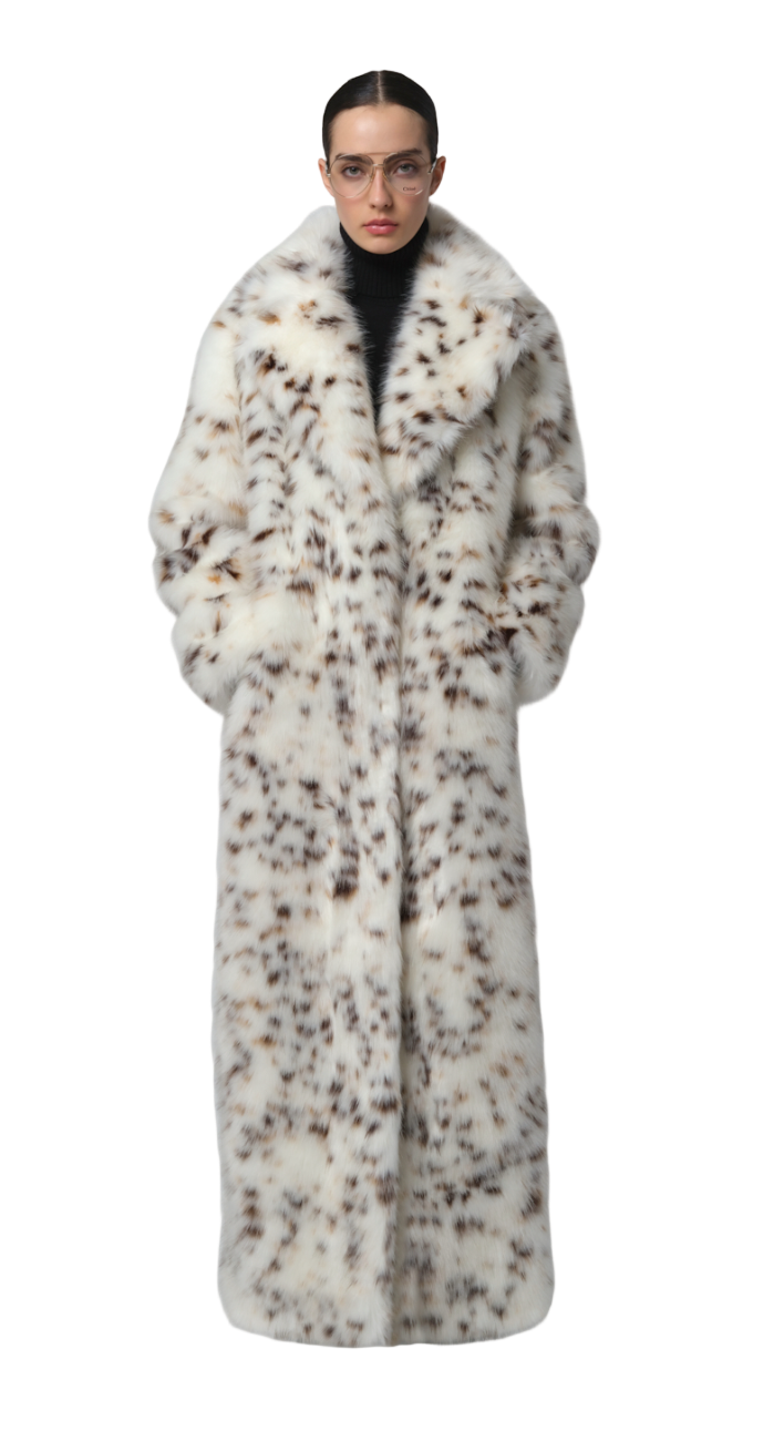 Gabrielle Snow Leopard Maxi Coat