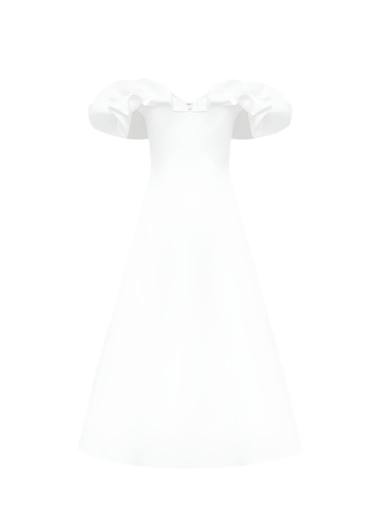 Annie Off Shoulder Frill Midi