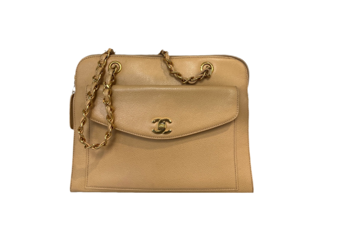 Chanel Rare Vintage Beige Caviar 5 Pocket Tote