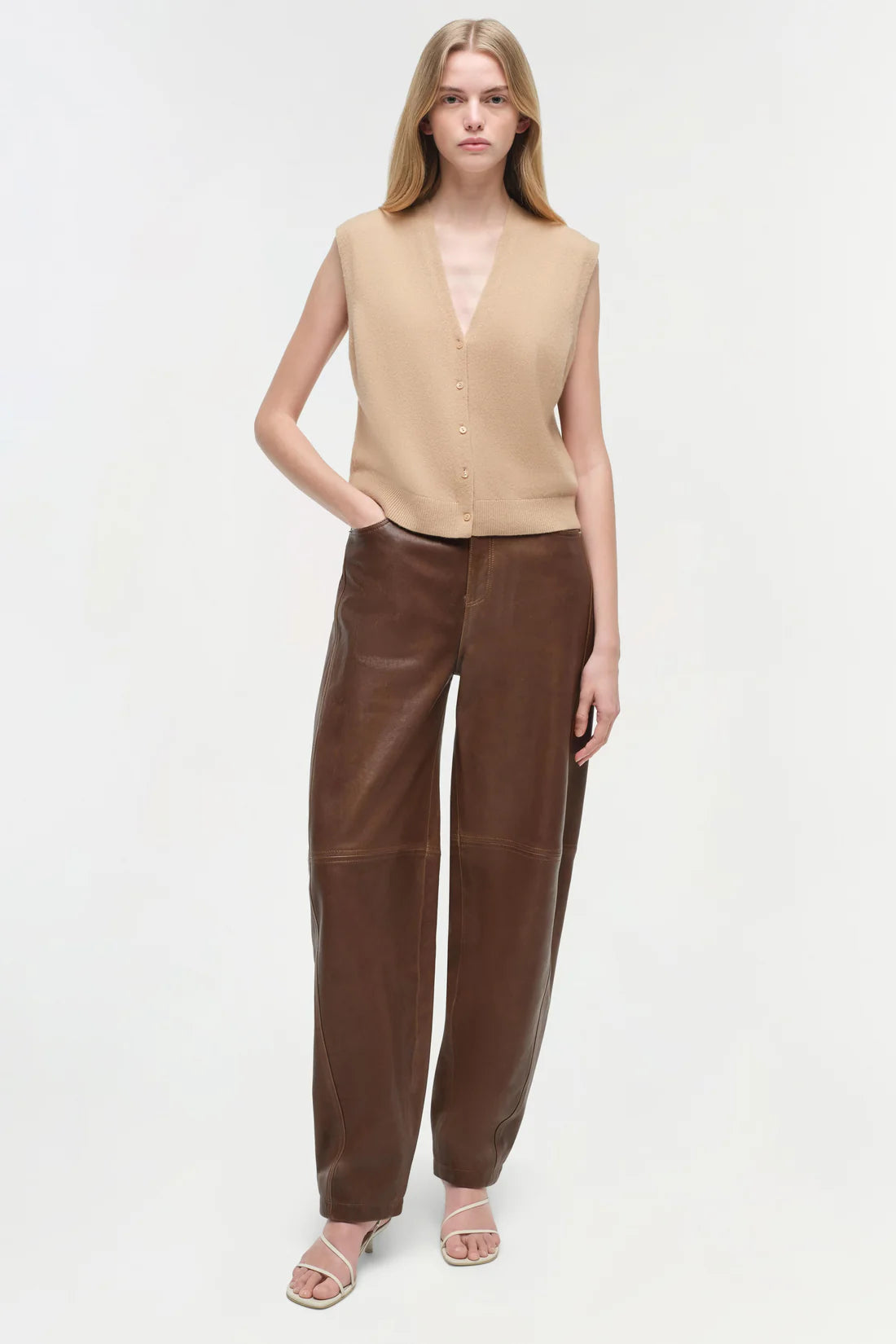 Waldon Curved Leather Pant