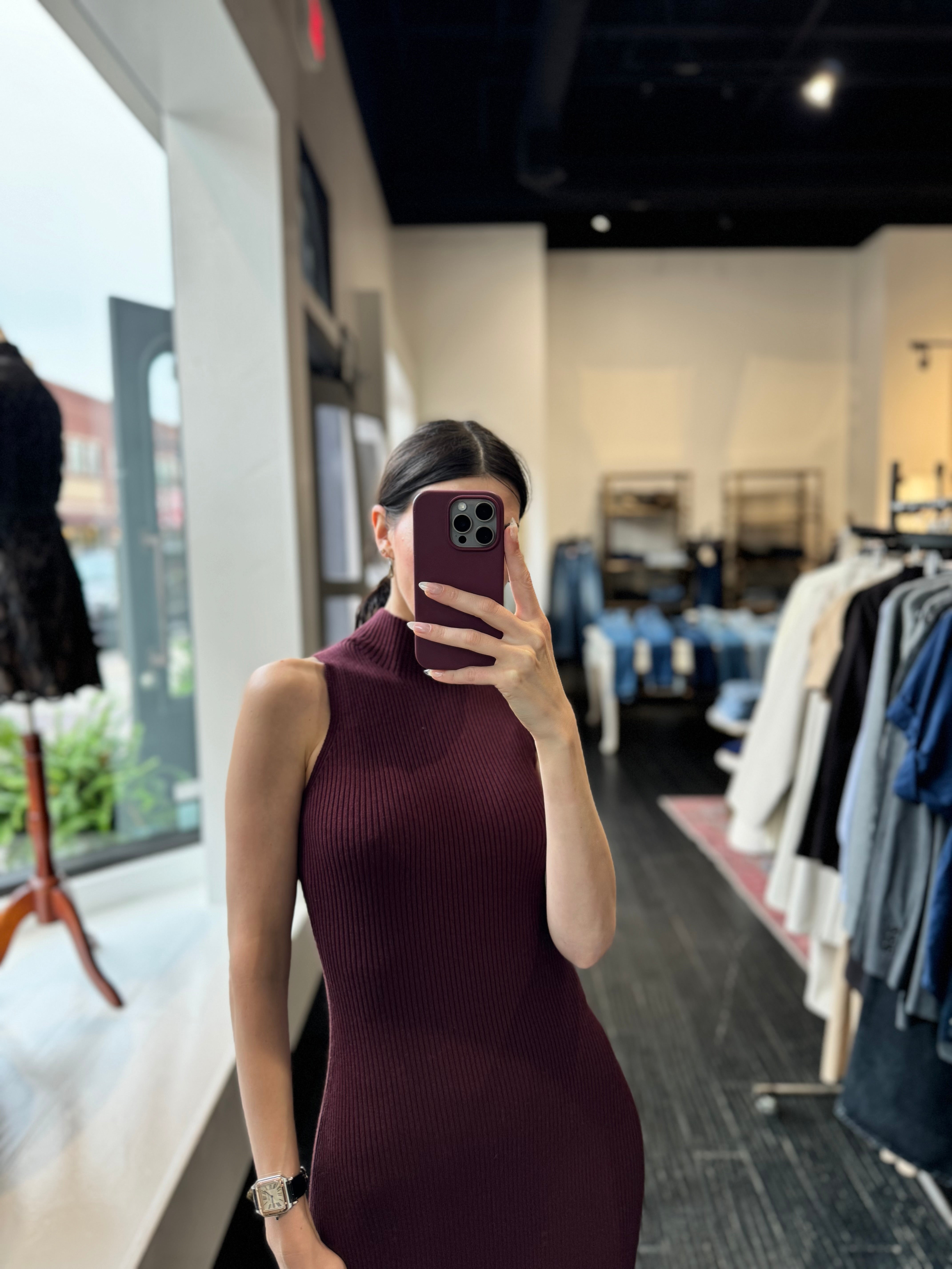 Mockneck Fitted Dress - XS