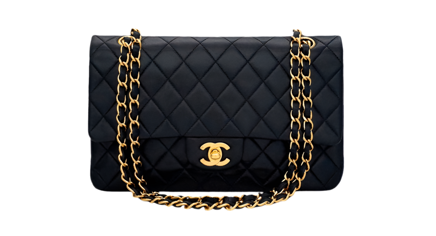 Chanel Vintage black Lambskin Medium Double Flap