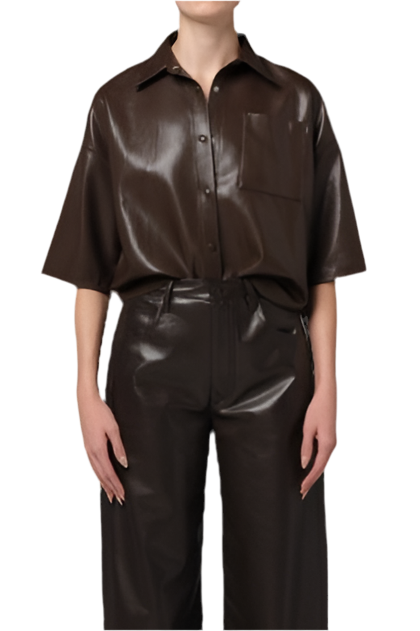 Frances Leather Button Up