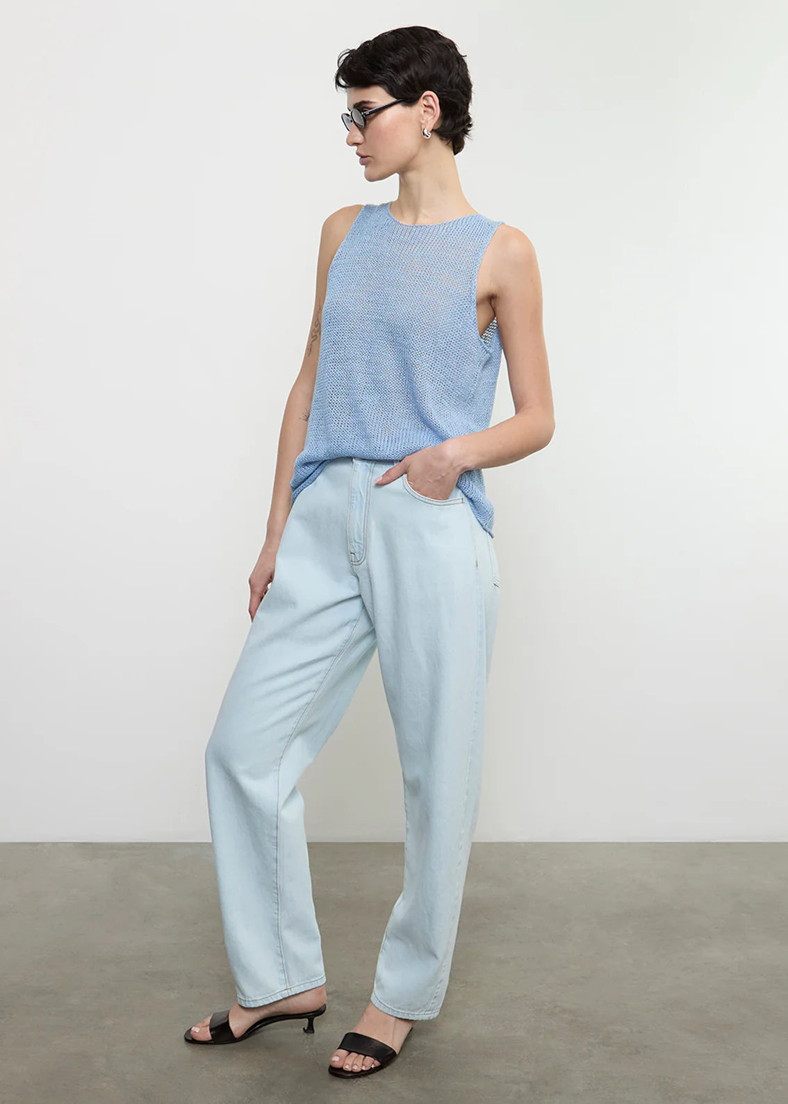 Linen Open Knit Tank