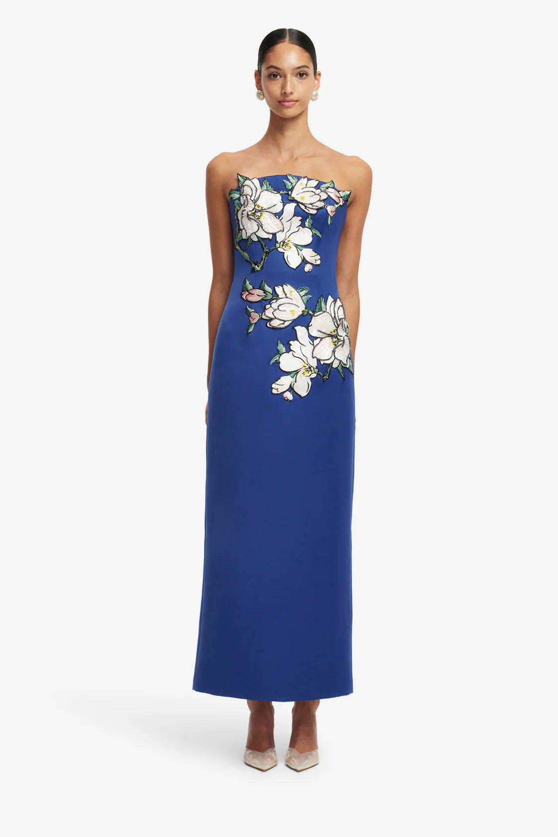 Ava Applique Floral Bustier Maxi Dress