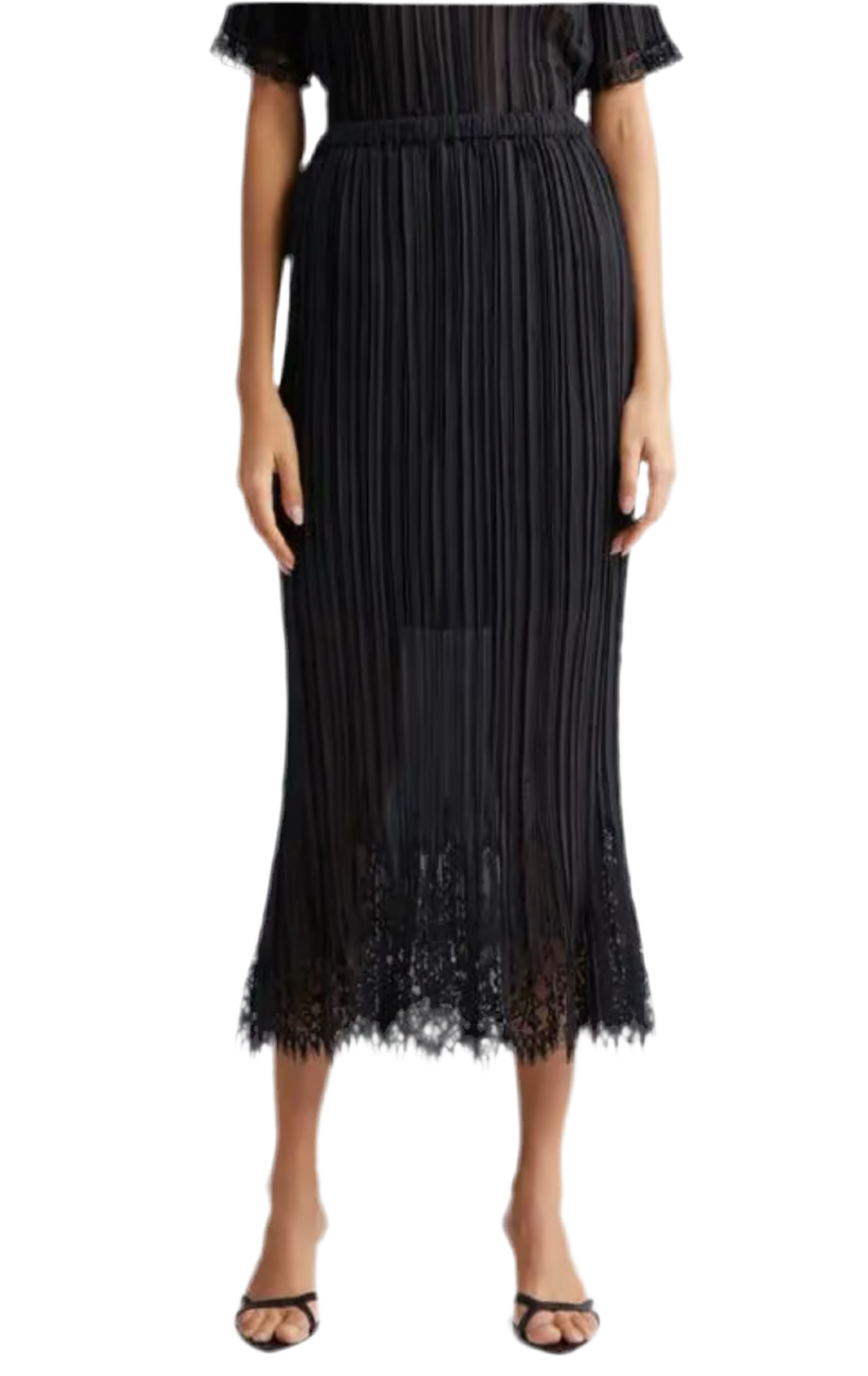 black pleated skirt - 8