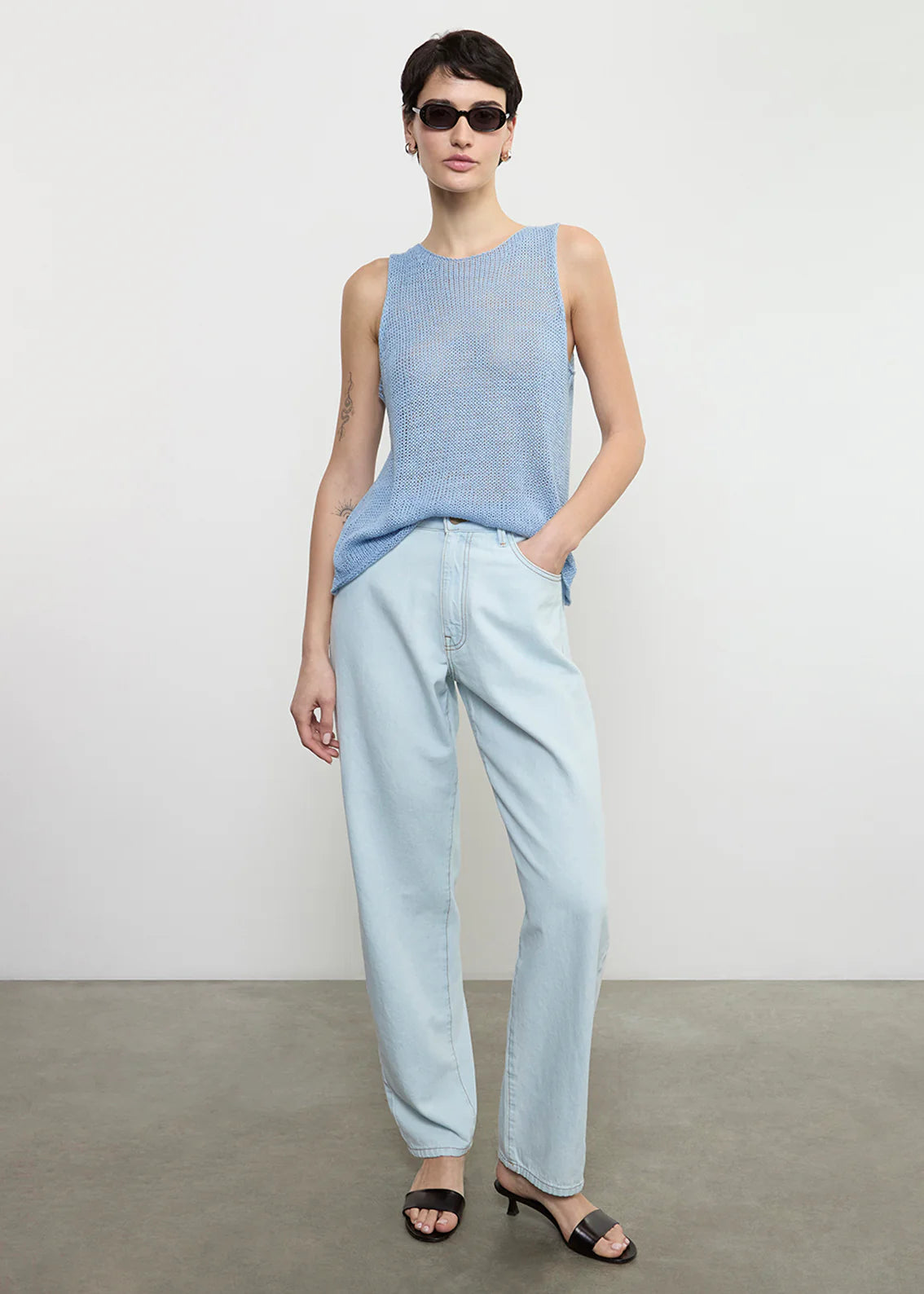 Linen Open Knit Tank