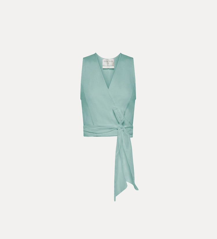 Linen Canvas Crossed Top