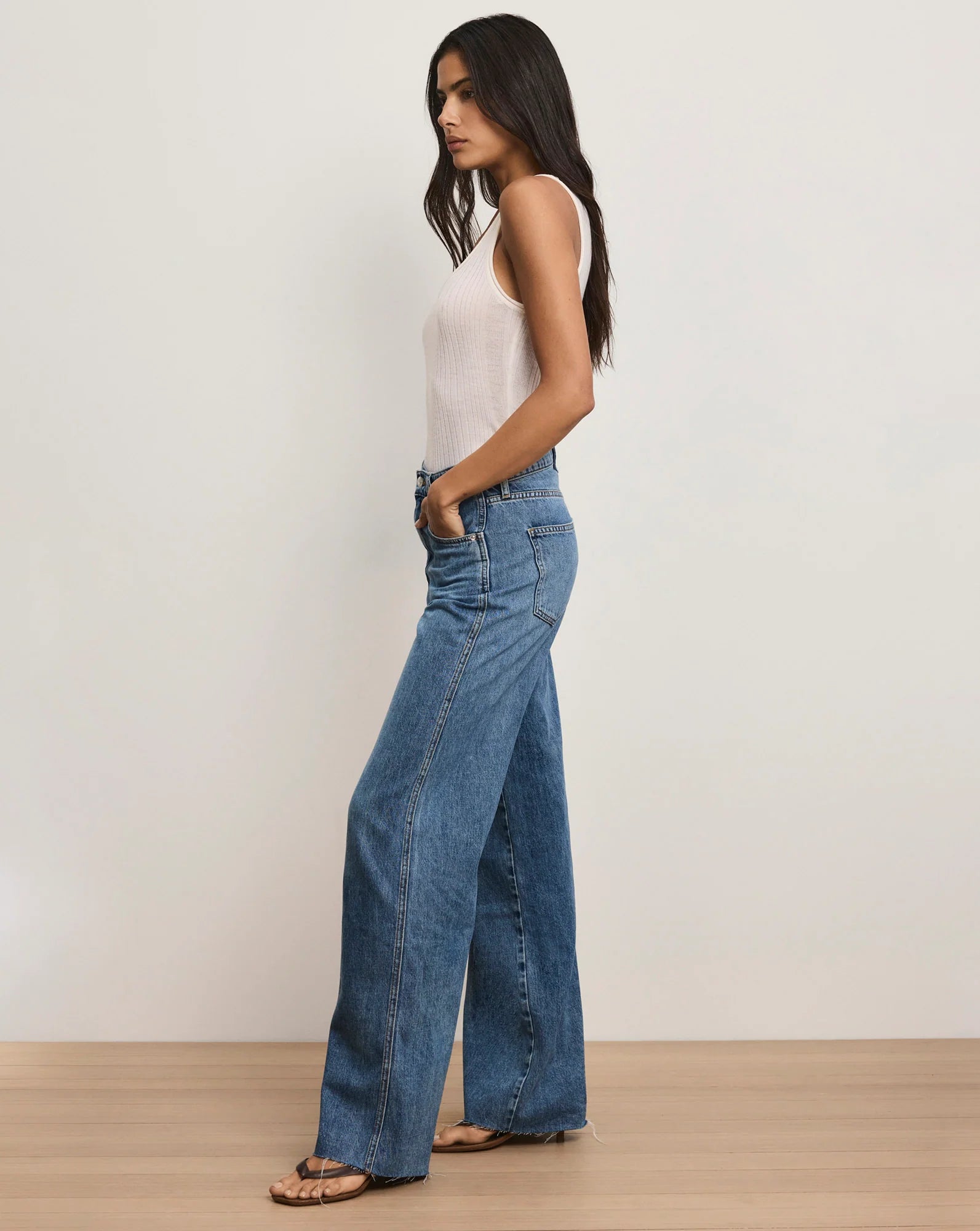 Kasey Mid Rise Wide Leg Jean