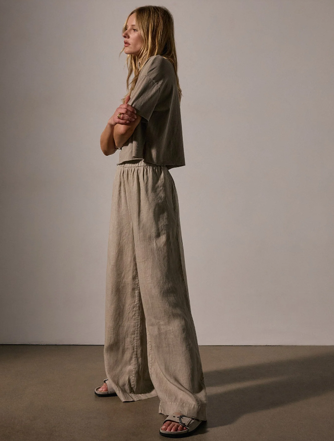 Lightweight Linen Wide Leg Pant