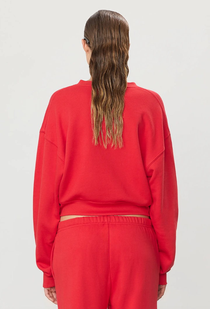 Cropped V-Neck Sweat Set