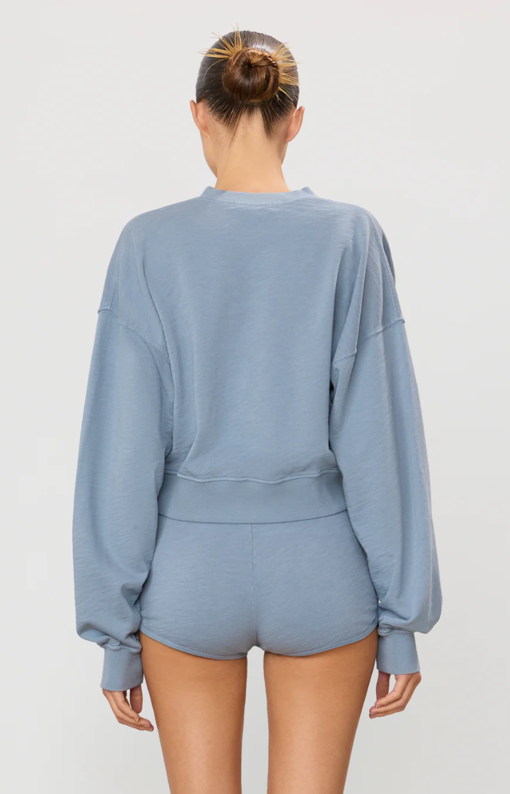Cropped V Neck Sweatshirt