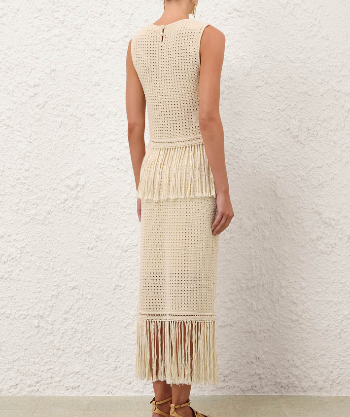 Indra Crochet Fringe Tank