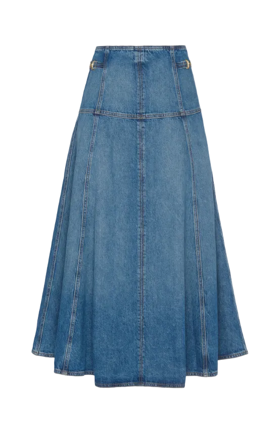 The Brigette Denim Midi Skirt