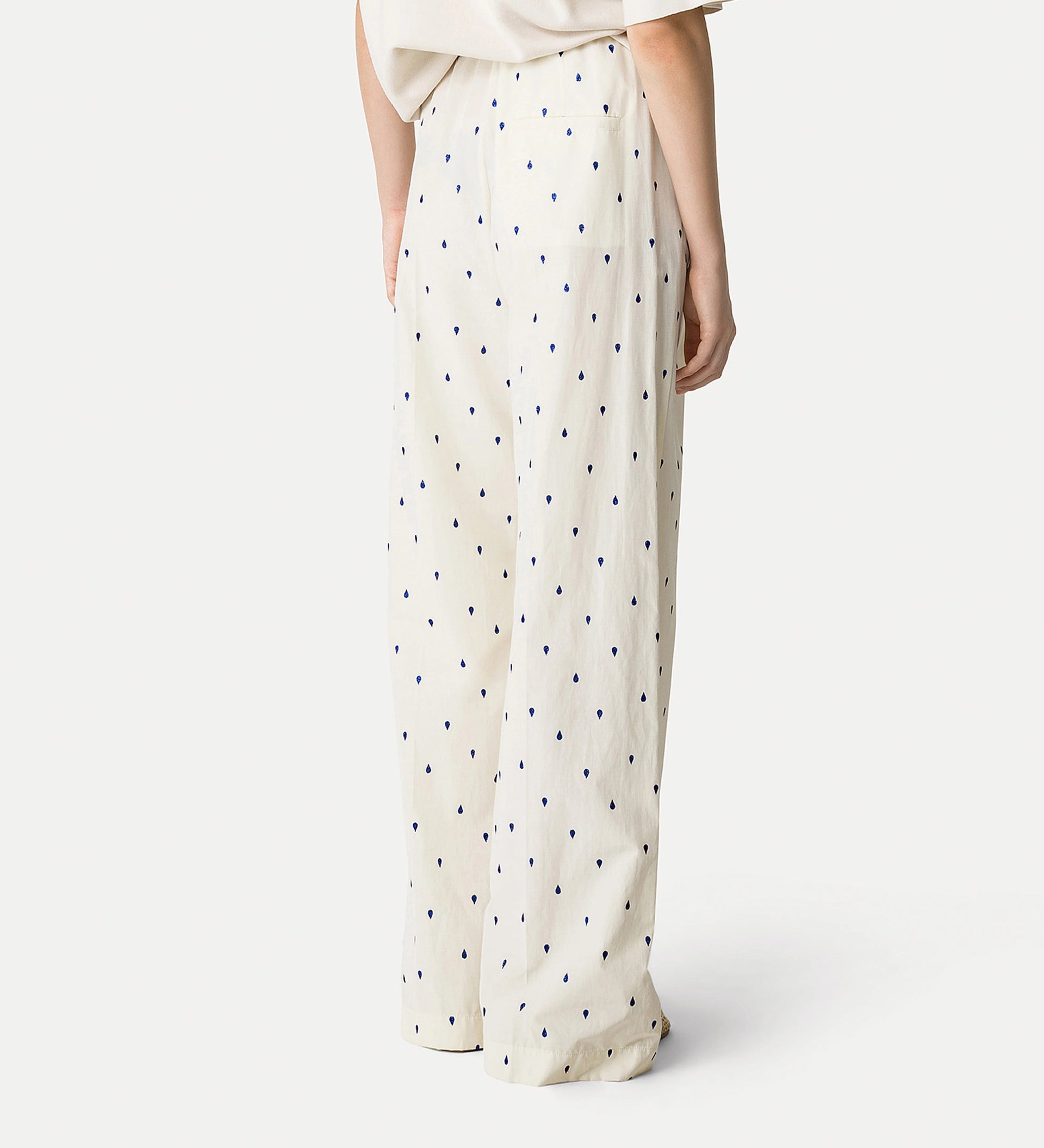 Glitter Taffetas High Waist Wide Leg Pants